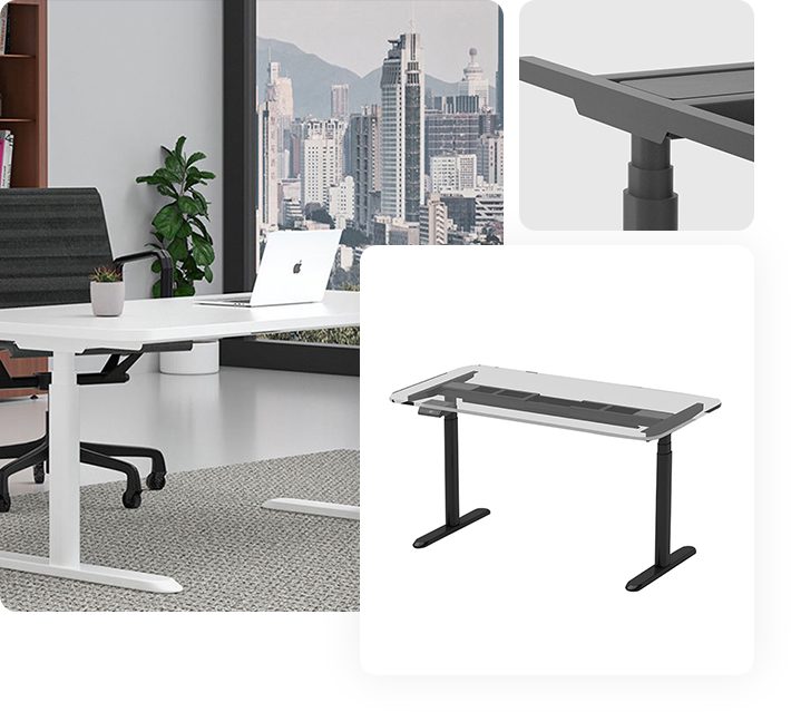 Mesa de pé para laptop elétrico com motor duplo para escritório doméstico